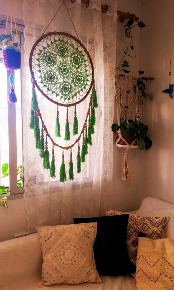 Atrapasueños crochet verde