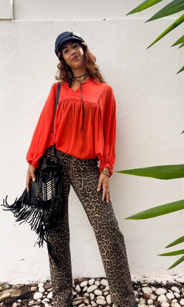 Boho blusón coral