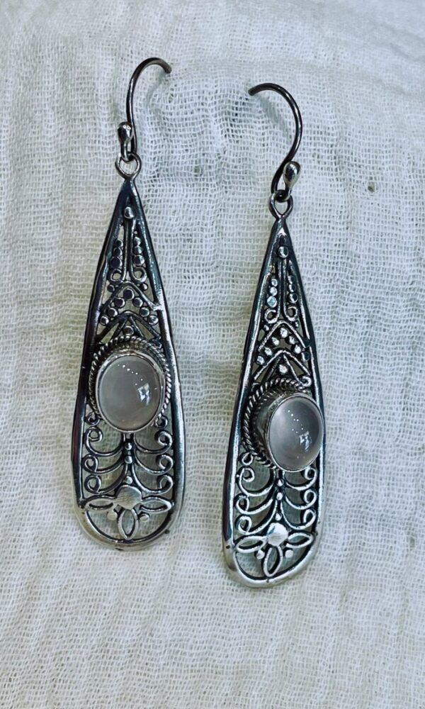 Pendientes Plata y cuarzo rosa
