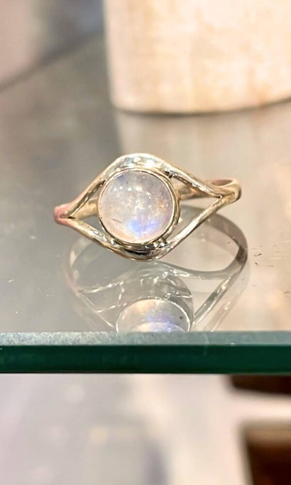 Piedra luna anillo de plata