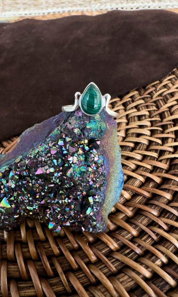 MALAQUITA anillo de plata