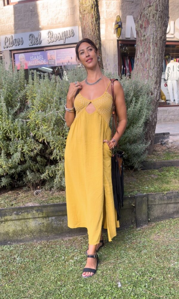 VESTIDO BOHO Mostaza